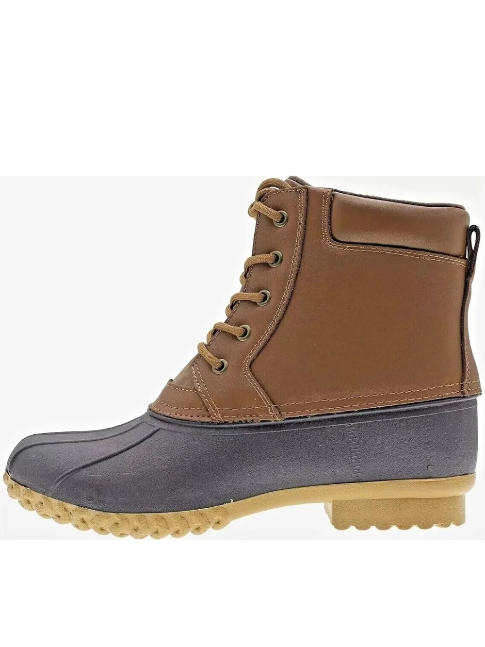 NEW- Men's Brown and Gray Waterproof Lace-Up Rain & Snow Boots Size 13
